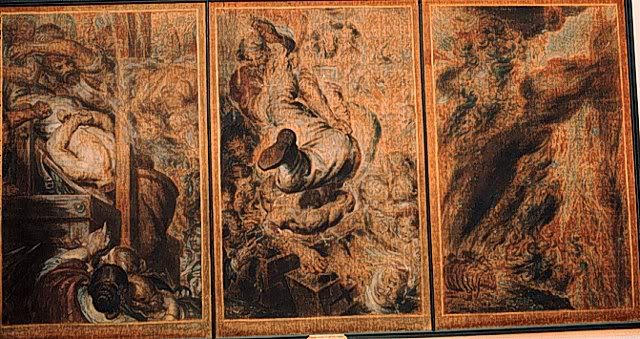 Last thoughts and visions of a decapitated head. Triptych, 1853