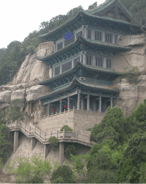 A well-patronised Buddhist temple on Wutai Mountain. Most temples were less magnificent and considerably poorer than this one.