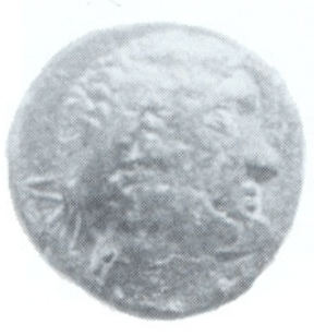A poor-quality bronze coin issued in Sicily around Eunus's time. Peter Morton suggests that this, more than any other surviving piece of evidence, is likely to show the head of "King Antiochus" as he wished to be seen by his subjects.