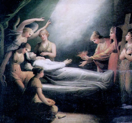 antonio-canova-an-apparition-of-the-empress-helena-holding-the-true-cross-and-a-flaming-heart-at-the-death-bed-of a young woman c.1800
