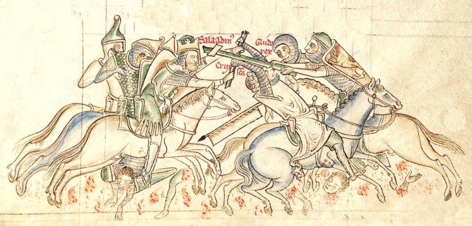The Battle of Hattin, from a 13th-century manuscript of the Chronica Majora