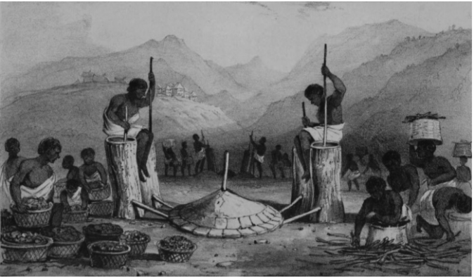 Imperial ironworkers at Imerina, early C19th. From William Ellis, History of Madagascar vol.1 (1838)