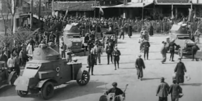 Western troops guard the international settlement